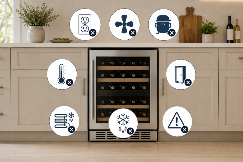 uline wine cooler not working